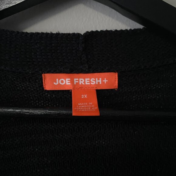 Joe Fresh 100% Cotton Open Front Textured Short Sleeve Cardigan - Picture 3 of 16